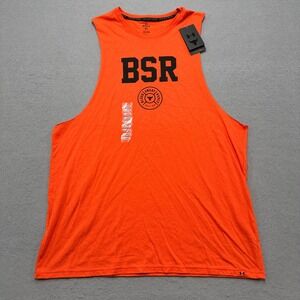 NEW Under Armour Muscle Tank Men's XL Orange BSR Project Rock Training Athletic